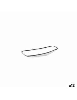 bandeja de aperitivos Ariane Vital Filo Branco Preto Cerâmica Alumina 15 x 8,5 x 8,5 cm (12...