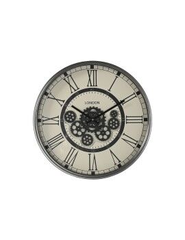 Reloj de Pared Home ESPRIT Blanco Negro Gris oscuro Hierro Madera MDF 54 x 8 x 55 cm