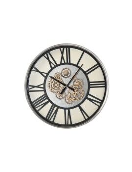 Reloj de Pared Home ESPRIT Negro Metal Cristal 60 x 8 x 60 cm