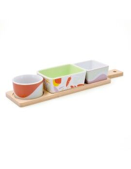 Set para servir Quid Kaleido Multicolor Madera 32 x 8 x 4,6 cm 4 Piezas