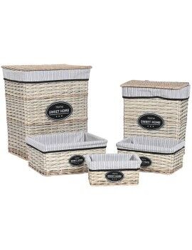 Cesto de Roupa Suja Home ESPRIT Branco Castanho Preto Cinzento Natural vime Shabby Chic 47 x 35 x...