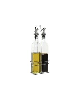 Set de Aceitera y Vinagrera Home ESPRIT Transparente Metal Cristal 500 ml 13 x 6,8 x 32 cm