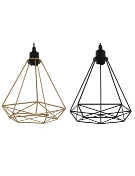 Candeeiro de teto Home ESPRIT Preto Dourado Metal 50 W 28 x 27 x 34 cm (2 Unidades)