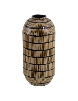 Vaso Preto Bege Bambu 23 x 23 x 50 cm