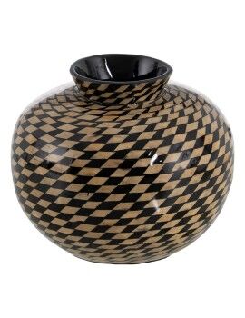 Vaso Preto Bege Bambu 26 x 26 x 22 cm