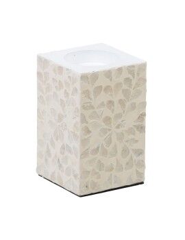 Portavelas Beige Nácar Madera MDF 10,5 x 10,5 x 16 cm