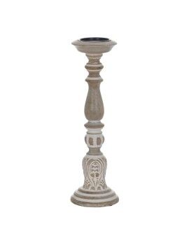 Candelabro Blanco Natural Hierro Madera de mango 14 x 14 x 45,72 cm