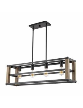 Lámpara de Techo DKD Home Decor Marrón Negro Metal Pino 220 V (87 x 20 x 29 cm)