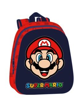 Mochila Infantil 3D Super Mario Rojo Azul marino 27 x 33 x 10 cm