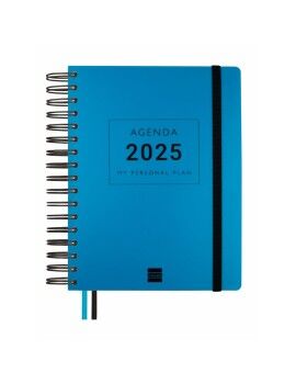 Agenda Finocam Tempus Azul Cuarto 15,5 x 21,7 cm 2024-2025