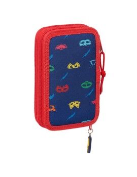 Estuche Escolar PJ Masks Ready Azul marino 12.5 x 19.5 x 4 cm 28 piezas