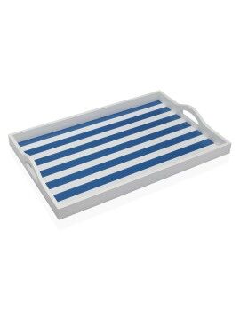 Bandeja Versa Azul Madera MDF 30 x 5 x 45 cm Rayas