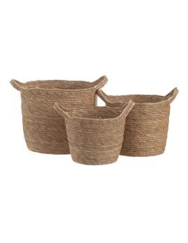 Conjunto de Cestos Natural Junco 33 x 33 x 26 cm (3 Peças)