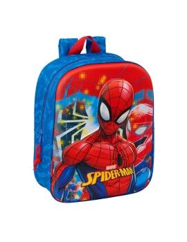 Mochila Escolar Spider-Man Vermelho Azul Marinho 22 x 27 x 10 cm 3D