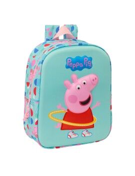 Mochila Escolar Peppa Pig Verde Cor de Rosa 22 x 27 x 10 cm 3D