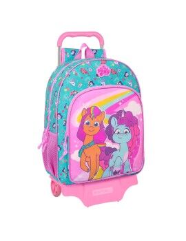 Mochila Escolar com Rodas My Little Pony Magic Cor de Rosa Turquesa 33 x 42 x 14 cm