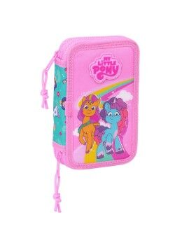 Plumier Doble My Little Pony Magic Rosa Turquesa 12.5 x 19.5 x 4 cm 28 piezas