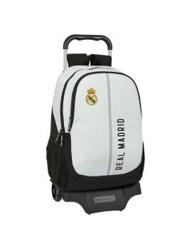 Mochila Escolar com Rodas Real Madrid C.F. 24/25 Branco Cinzento 32 x 44 x 16 cm