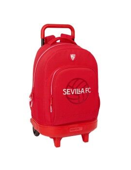 Mochila Escolar con Ruedas Sevilla Fútbol Club Rojo 33 x 45 x 22 cm