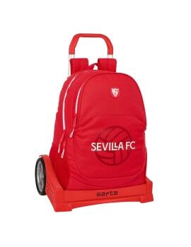 Mochila Escolar con Ruedas Sevilla Fútbol Club Rojo 32 x 44 x 16 cm