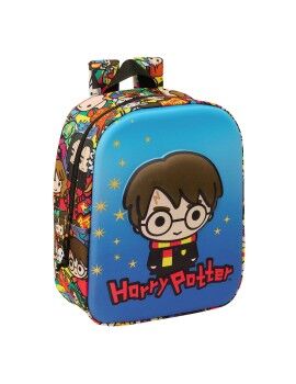 Mochila Escolar Harry Potter Azul Multicolor 22 x 27 x 10 cm 3D