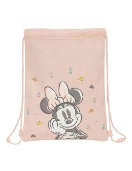 Bolsa Mochila con Cuerdas Minnie Mouse Baby Rosa 26 x 34 x 1 cm