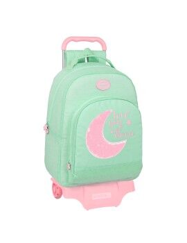 Mochila Escolar con Ruedas BlackFit8 Moon Verde 32 x 42 x 15 cm