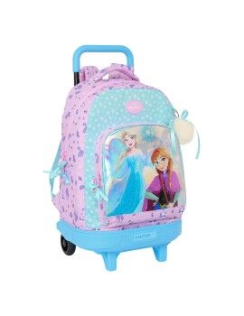 Mochila Escolar com Rodas Frozen Cool days Violeta Azul celeste 33 x 45 x 22 cm