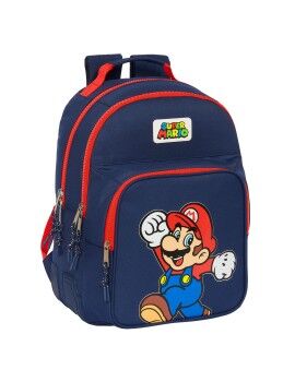 Mochila Escolar Super Mario World Azul Marinho 32 x 42 x 15 cm