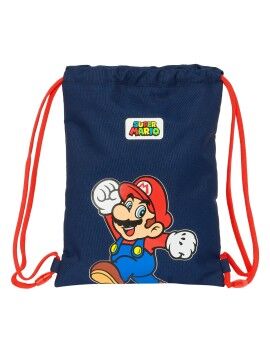 Bolsa Mochila con Cuerdas Super Mario World Azul marino 26 x 34 x 1 cm