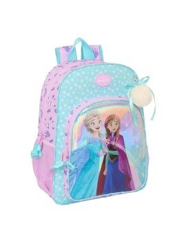 Mochila Escolar Frozen Cool days Violeta Azul celeste 33 x 42 x 14 cm