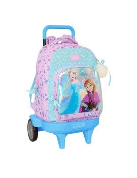 Mochila Escolar com Rodas Frozen Cool days Violeta Azul celeste 33 x 45 x 22 cm