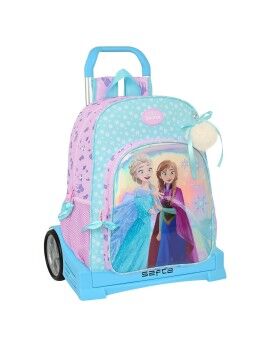 Mochila Escolar com Rodas Frozen Cool days Violeta Azul celeste 33 x 42 x 14 cm