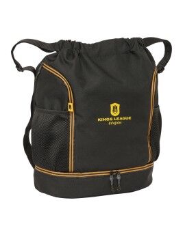 Saco Mochila com Cordas Kings League Preto 35 x 40 x 1 cm