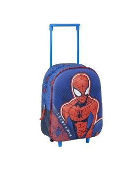 Mochila Escolar com Rodas Spider-Man Azul 25 x 31 x 10 cm