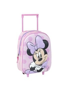 Mochila Escolar com Rodas Minnie Mouse Cor de Rosa 25 x 37 x 10 cm