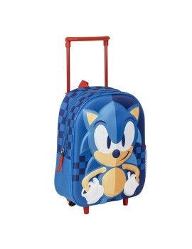 Mochila Escolar com Rodas Sonic Azul 25 x 31 x 10 cm