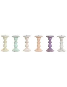 Candelabro Home ESPRIT Amarelo Azul Verde Cor de Rosa Metal Madeira de mangueira Shabby Chic 10 x...