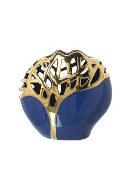 Vaso Alexandra House Living Dourado Azul escuro Cerâmica 10 x 19 x 19 cm