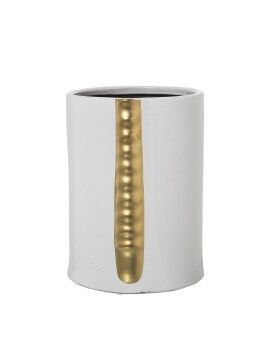 Vaso Alexandra House Living Branco Dourado Cerâmica 17 x 17 x 23 cm