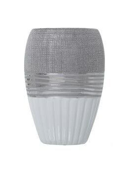 Vaso Alexandra House Living Branco Prateado Cerâmica 13 x 18 x 26 cm