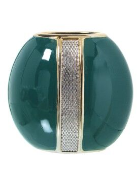 Vaso Alexandra House Living Dourado Prateado Verde-escuro Cerâmica Brilhante 13 x 23 x 22 cm