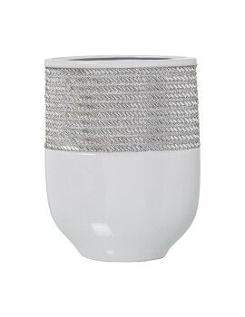 Vaso Alexandra House Living Branco Prateado Cerâmica 9 x 18 x 23 cm