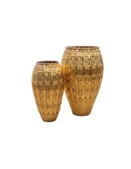 Conjunto de 2 Vasos Alexandra House Living Dourado Metal 54 x 87 x 54 cm (2 Peças)