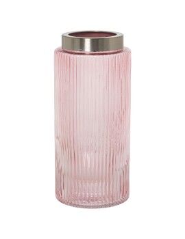 Vaso Alexandra House Living Cor de Rosa Dourado Cristal 10 x 10 x 24 cm