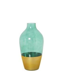 Vaso Alexandra House Living Verde Dourado Cristal 13 x 13 x 26 cm