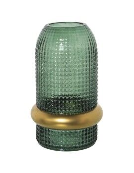 Vaso Alexandra House Living Verde Dourado Cristal 13 x 13 x 23 cm