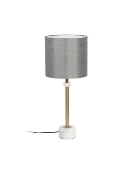 Lâmpada de mesa Branco Cinzento Dourado Mármore Ferro 40 W 25 x 25 x 61 cm