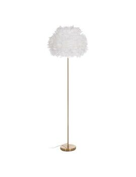 Lámpara de Pie Blanco Dorado Metal Plumas 60 W 220-240 V 50 x 50 x 154 cm