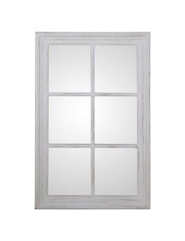 Espejo de pared Alexandra House Living Blanco Madera Desgastado Ventana 5 x 101 x 65 cm